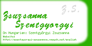 zsuzsanna szentgyorgyi business card